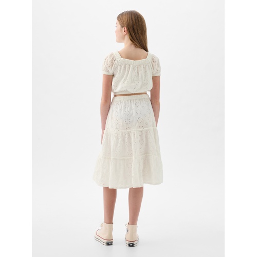 갭 Kids Tiered Eyelet Skirt