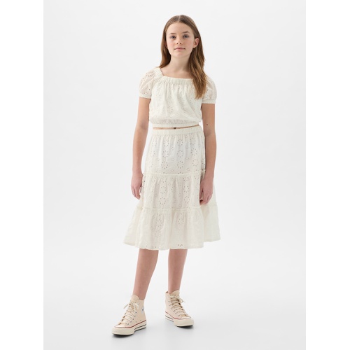 갭 Kids Tiered Eyelet Skirt