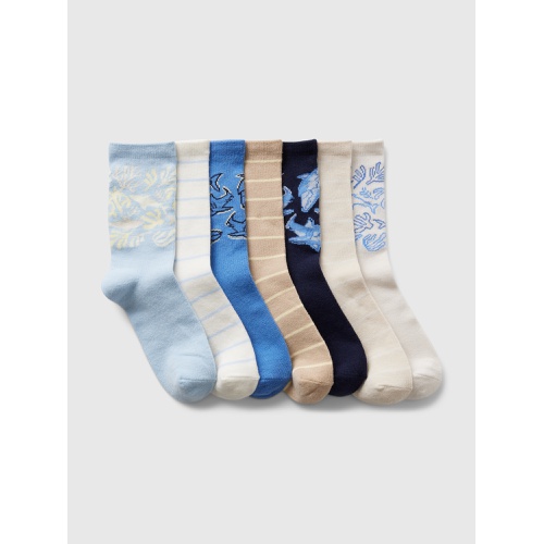 갭 Kids Printed Crew Socks (7-Pack)