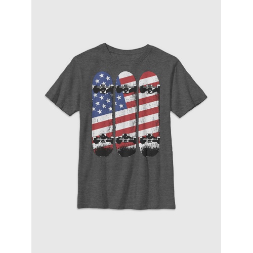 갭 Kids American Flag Skateboards Graphic Tee