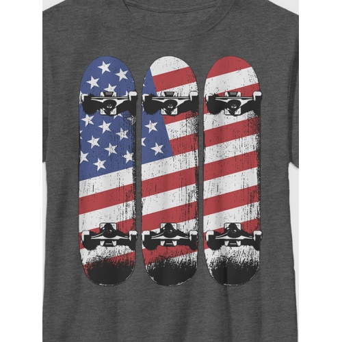 갭 Kids American Flag Skateboards Graphic Tee