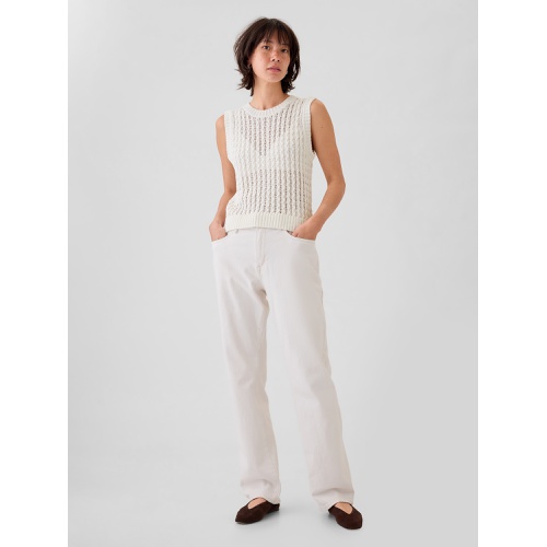 갭 Linen-Cotton Textured Knit Tank Top