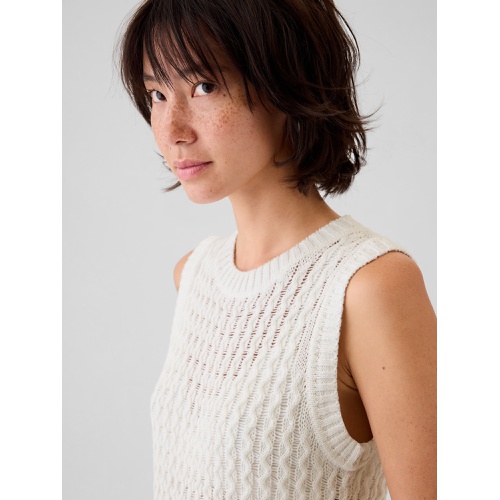 갭 Linen-Cotton Textured Knit Tank Top