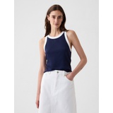 Modern Rib Cropped Halter Top