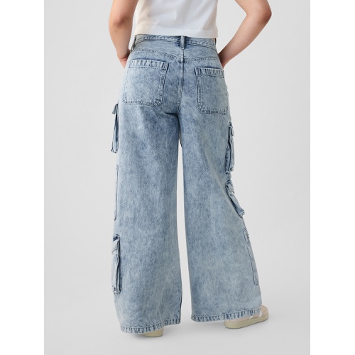 갭 Mid Rise Cargo Baggy Jeans