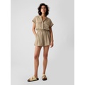 Linen-Blend Utility Romper