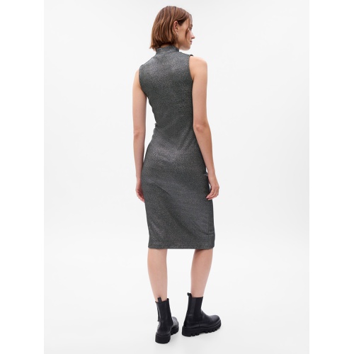 갭 Metallic Mockneck Midi Dress