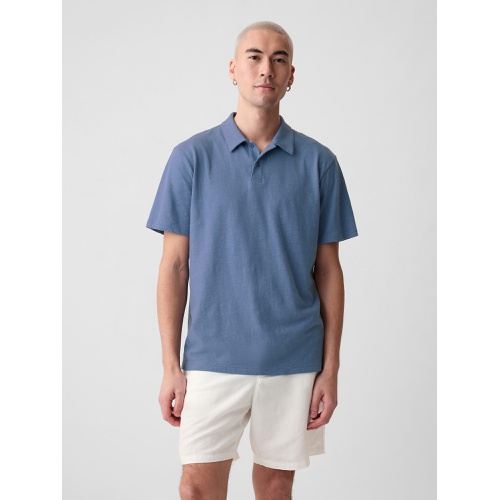갭 Linen-Cotton Polo Shirt