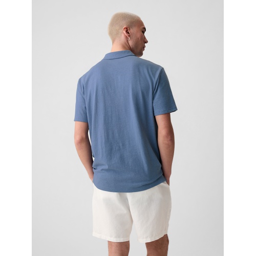 갭 Linen-Cotton Polo Shirt