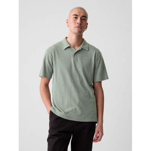 갭 Linen-Cotton Polo Shirt