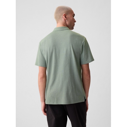 갭 Linen-Cotton Polo Shirt