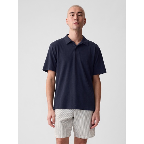 갭 Linen-Cotton Polo Shirt