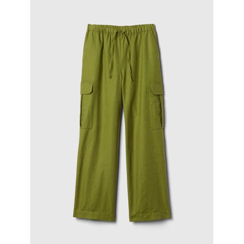 갭 Mid Rise Linen-Cotton Pull-On Cargo Pants