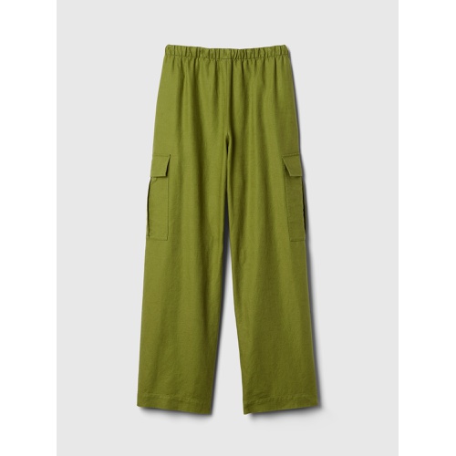 갭 Mid Rise Linen-Cotton Pull-On Cargo Pants