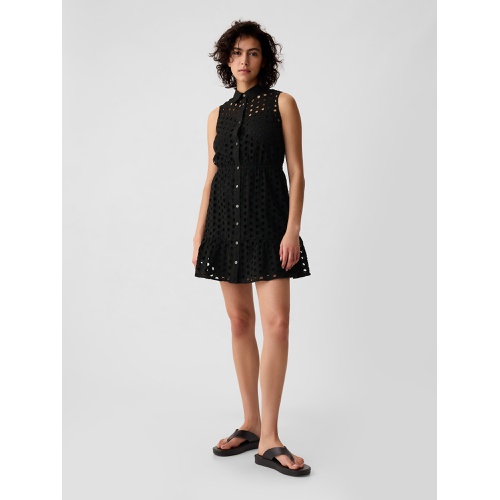 갭 Eyelet Tiered Mini Dress