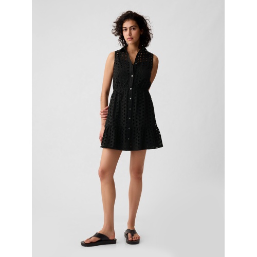 갭 Eyelet Tiered Mini Dress