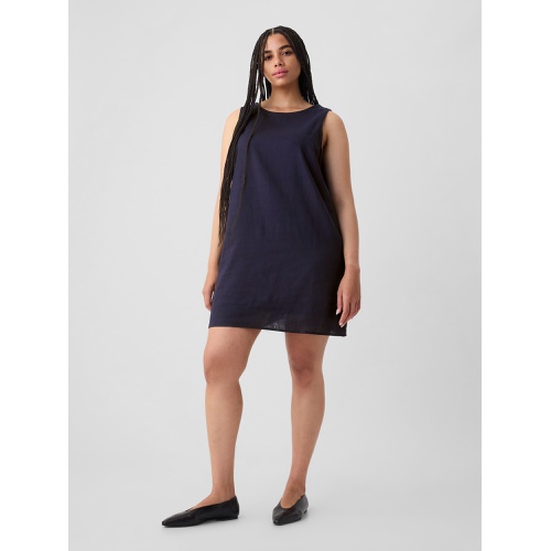 갭 Linen-Blend Shift Mini Dress
