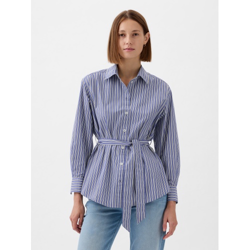 갭 Organic Cotton Belted Big Shirt