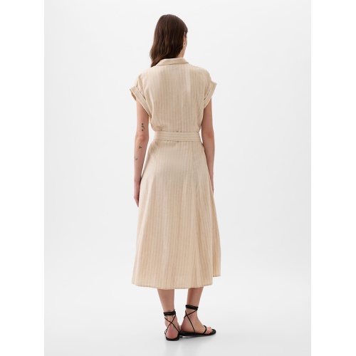 갭 Linen-Blend Midi Shirtdress