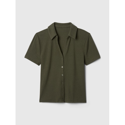 갭 Modern Rib Button Polo Shirt