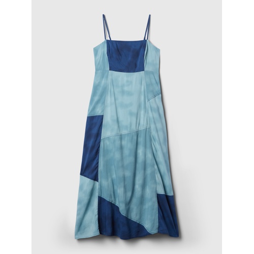 갭 Indigo Patchwork Maxi Dress