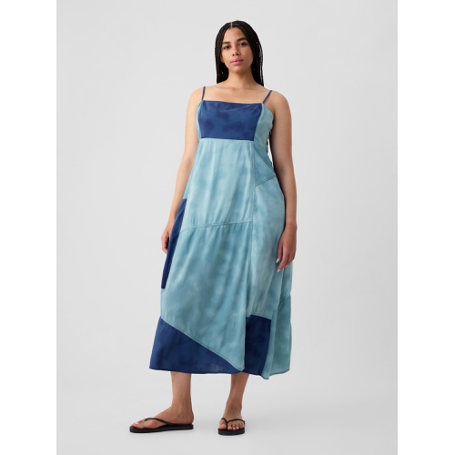 갭 Indigo Patchwork Maxi Dress