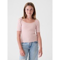 Kids Sweetheart Puff Sleeve Top