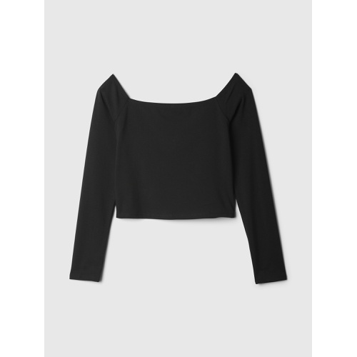 갭 Modern Cropped Off-Shoulder T-Shirt