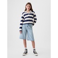 Kids Mid Rise Longline Denim Shorts