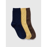 Kids Cable-Knit Crew Socks (3-Pack)