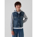 Kids Hooded Icon Denim Jacket