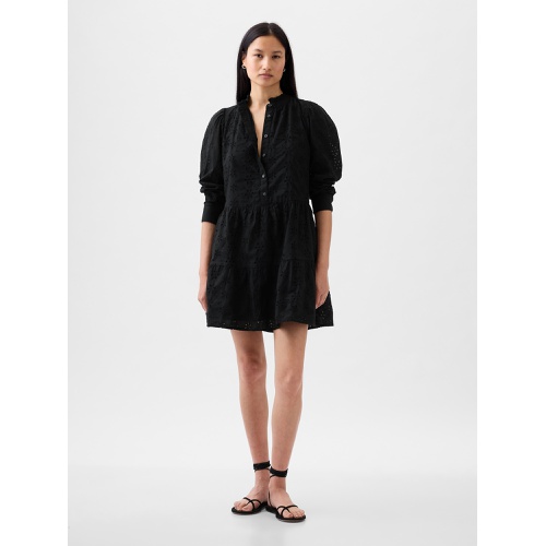 갭 Eyelet Tiered Mini Shirtdress