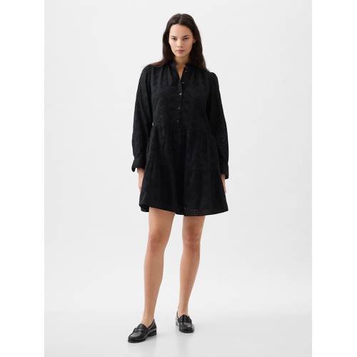 갭 Eyelet Tiered Mini Shirtdress