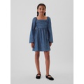 Kids Puff Sleeve Denim Dress