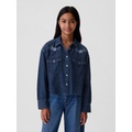 Kids Oversized Denim Western Shirt