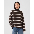 Oversized Split-Hem Mockneck Sweater