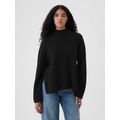 Oversized Split-Hem Mockneck Sweater