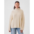 Oversized Split-Hem Mockneck Sweater