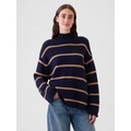 Oversized Split-Hem Mockneck Sweater