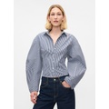 Organic Cotton Barrel Sleeve Cropped Shirt