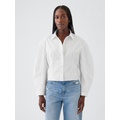 Organic Cotton Barrel Sleeve Cropped Shirt