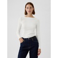 Modern Rib Cropped Boatneck T-Shirt