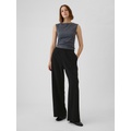 Wide-Leg Seamed Pull-On Pants