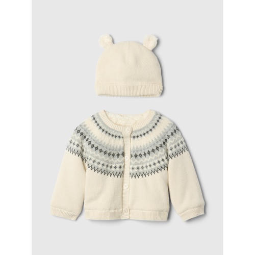 갭 Baby Fair Isle Cozy Cardigan Set