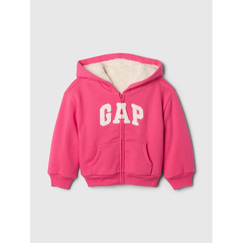 갭 babyGap Cozy Sherpa Vintage Soft Logo Zip Hoodie