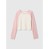 Kids Cropped Raglan Rib PJ Top