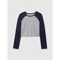 Kids Cropped Raglan Rib PJ Top