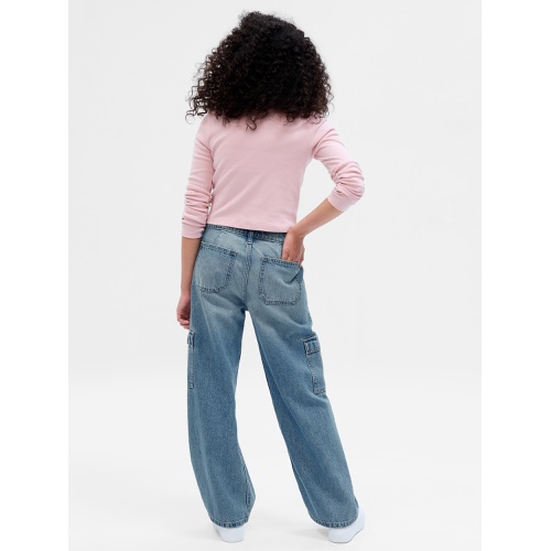 갭 Kids Low Rise Stride Wide-Leg Cargo Jeans