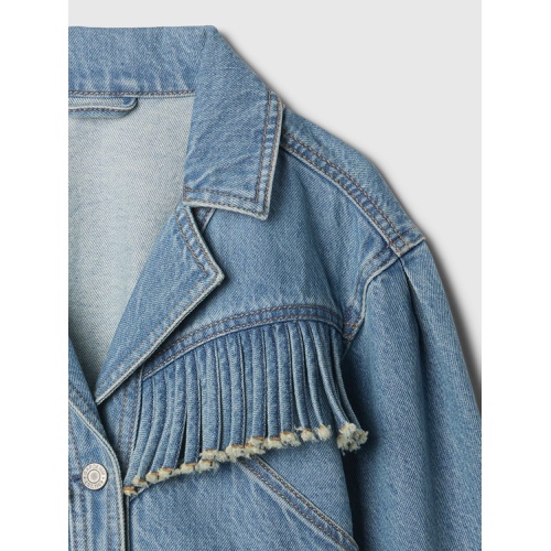 갭 Kids Fringe Western Denim Jacket