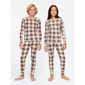 Kids Organic Brushed Cotton Plaid PJ Set